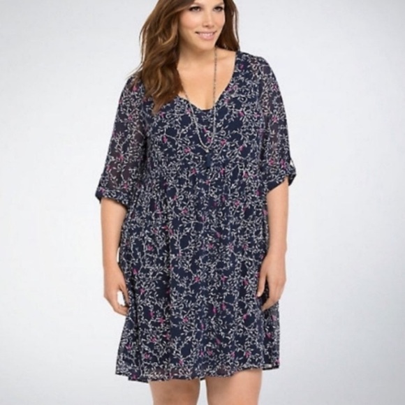 torrid Dresses & Skirts - Torrid Blue Bird Print Shirt Dress